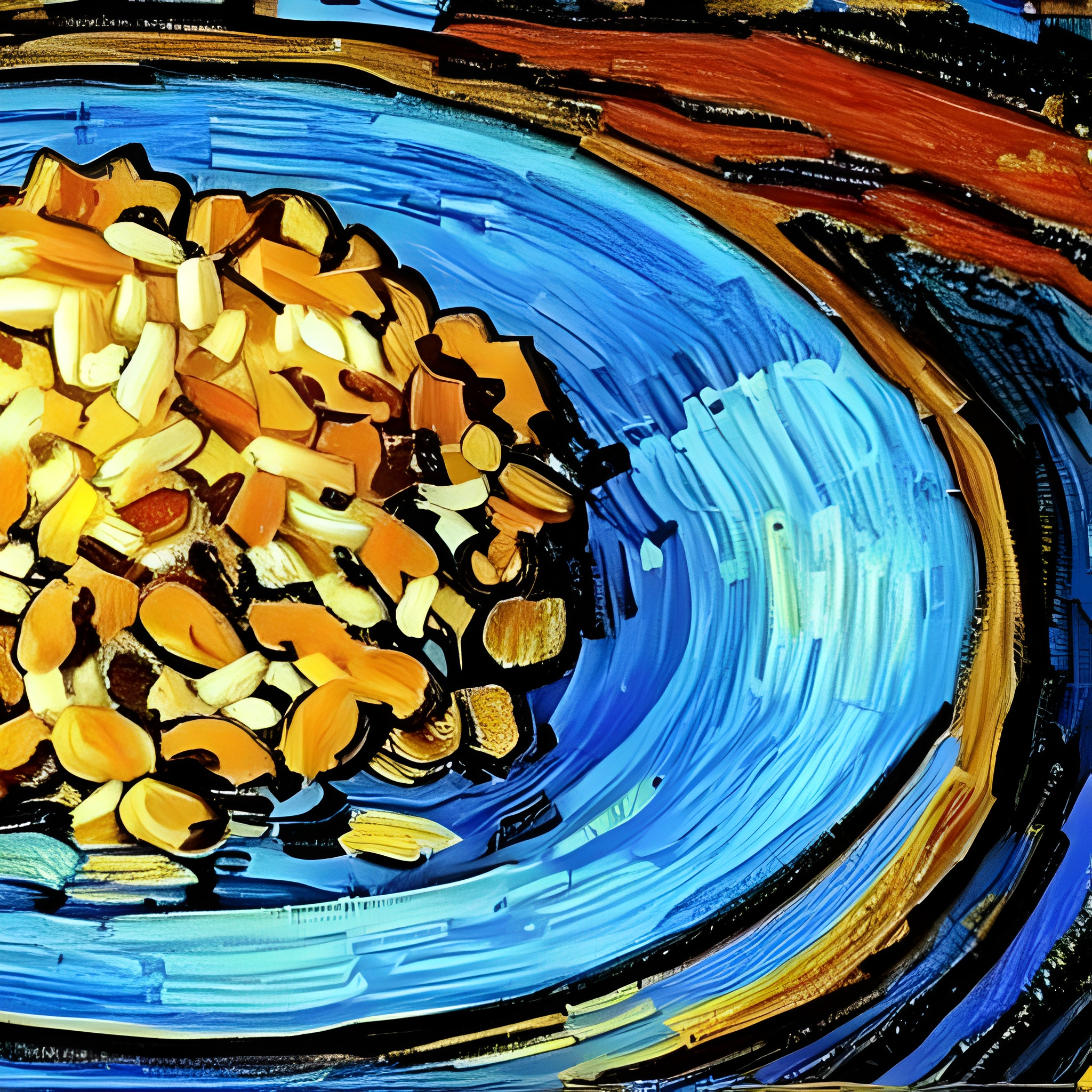 simple meal of rice and beans appreciation painting